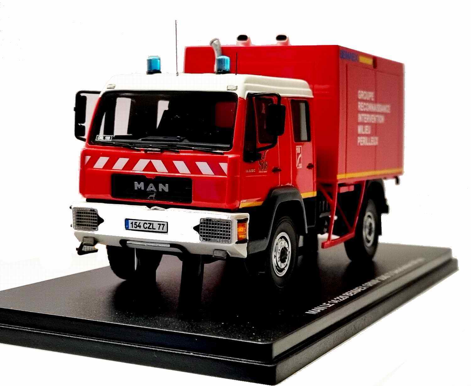 Camion de Sapeurs Pompiers MAN TLE220C VGRIMP BEMAEX SDIS 77 1/43 Alerte