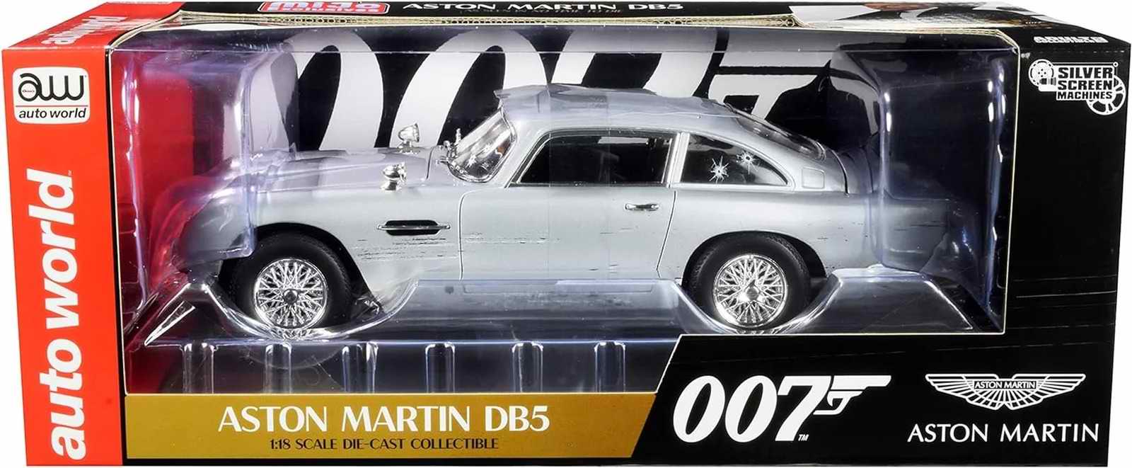 Voiture JAMESBOND007 Mourir Peut Attendre AstonMartinDB5 de 1964 1/18 Métal No Time To Die impacts de balles