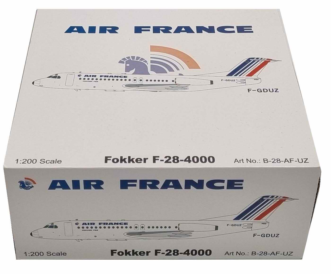 Maquette avion Fokker F28-4000 Fellowship en Métal F-GDUZ AIR FRANCE 1/200
