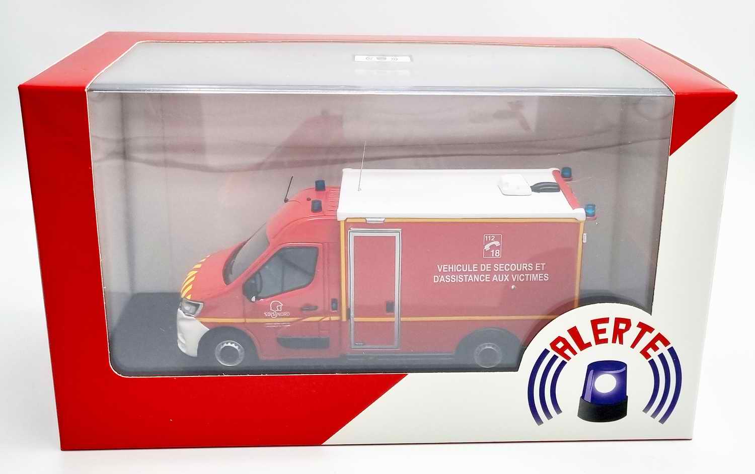 Pompier RENAULT MASTER 2 AMBULANCE WAS VSAV SDIS59 Nord secours victime 1/43