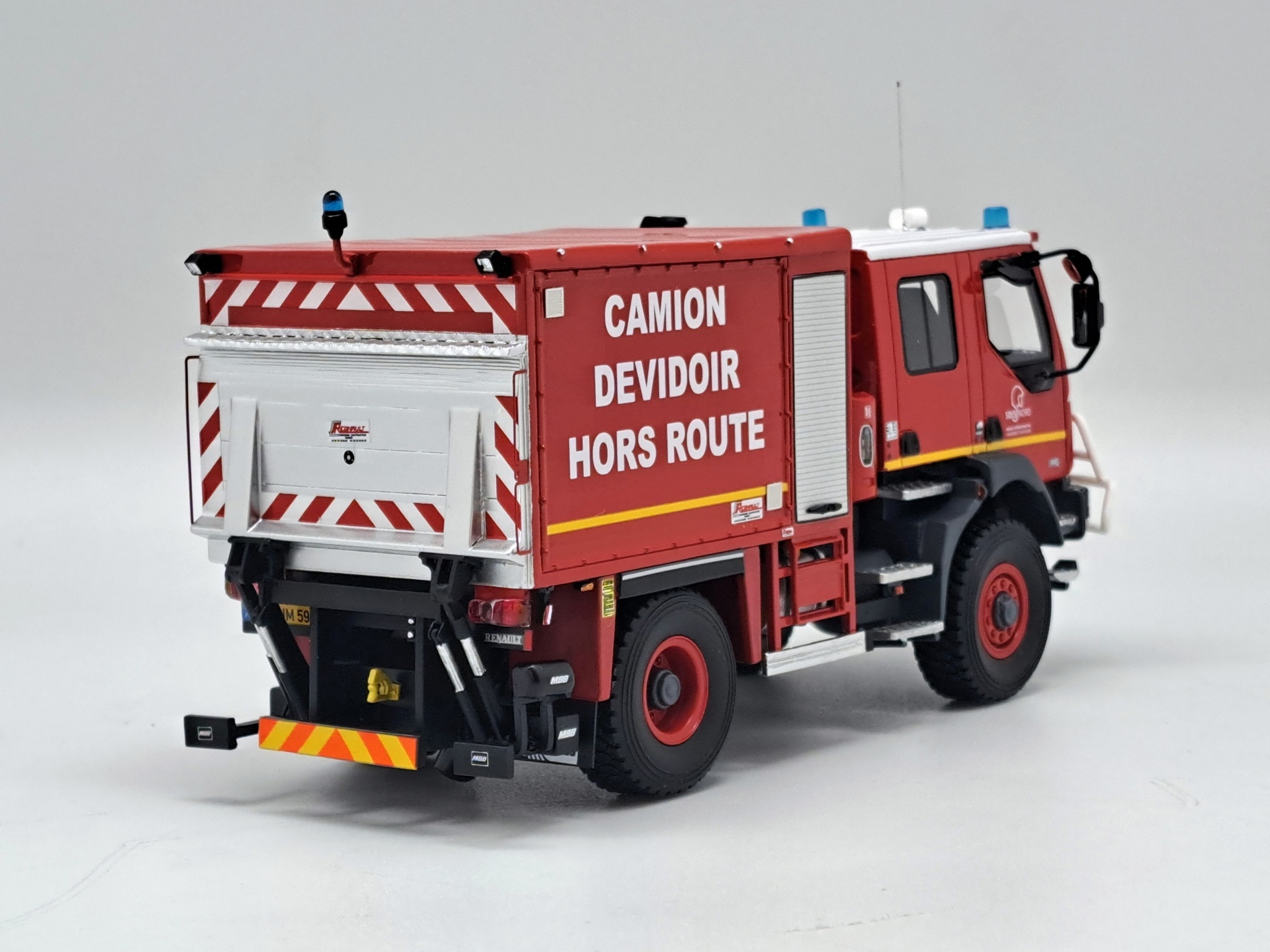 Camion de Pompiers RenaultMidlum CDHR SDIS 59 Nord 1/43 Camion Dévidoir Hors Route