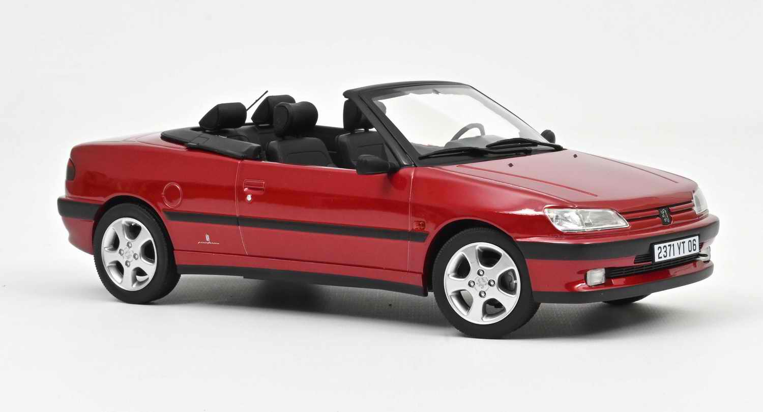 Voiture miniature PEUGEOT306 cabriolet Rouge Lucifer Norev 1/18