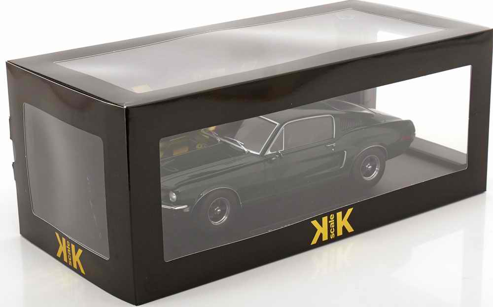 Voiture FORD MUSTANG GT Fastback 1968 du Film Bullitt au 1/18 avec Figurine Franck Bullitt Steve Mc-Queen