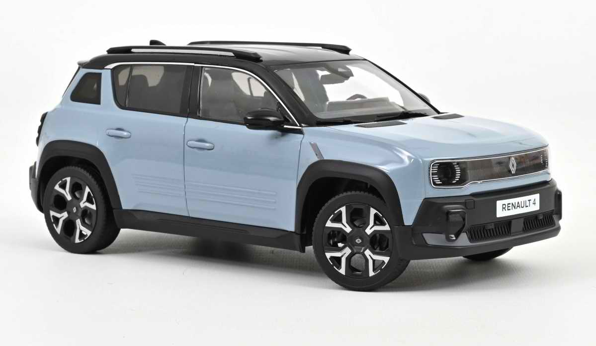 Voiture miniature RENAULT4ETech Electrique 2025 bleu nuage 1/18 Norev