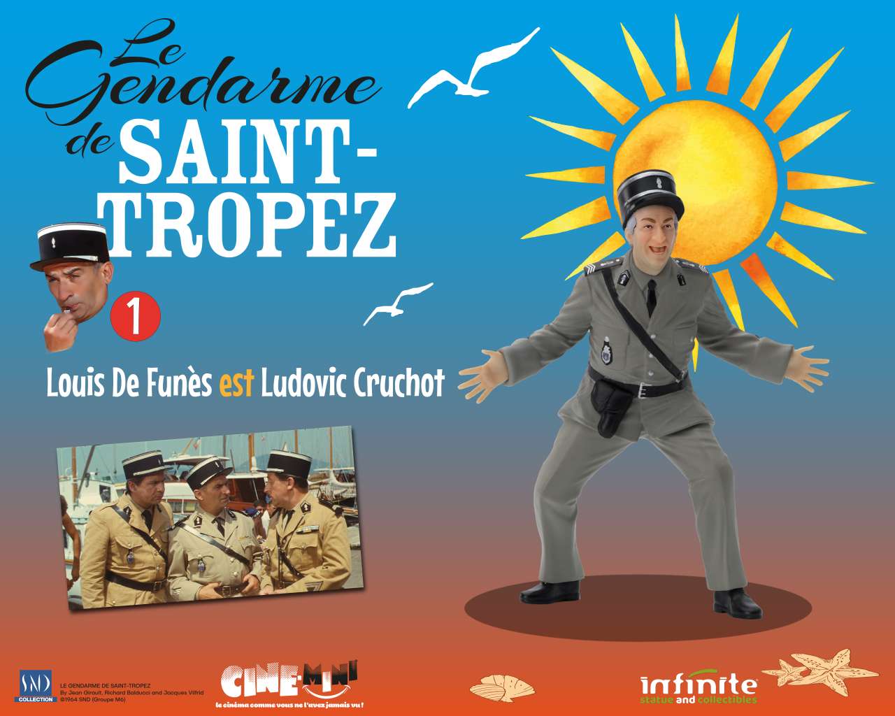 Figurine Le Gendarme De Saint-Tropez Louis de Funès Marechal Des logis-Chef Ludovic Cruchot 