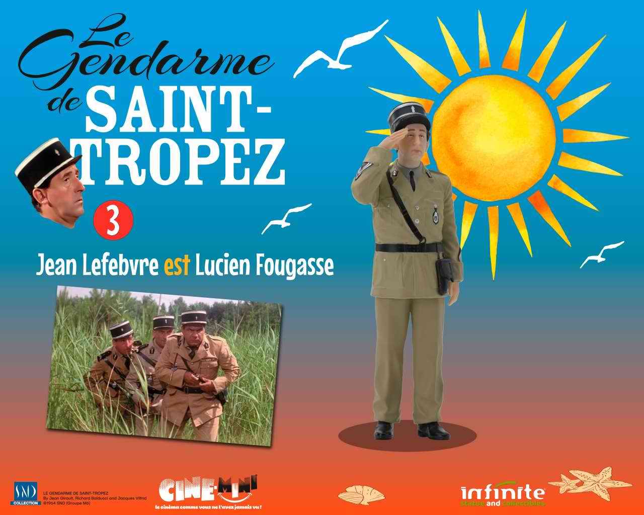 Figurine Le Gendarme De Saint-Tropez Jean Lefebvre Gendarme Lucien Fougasse