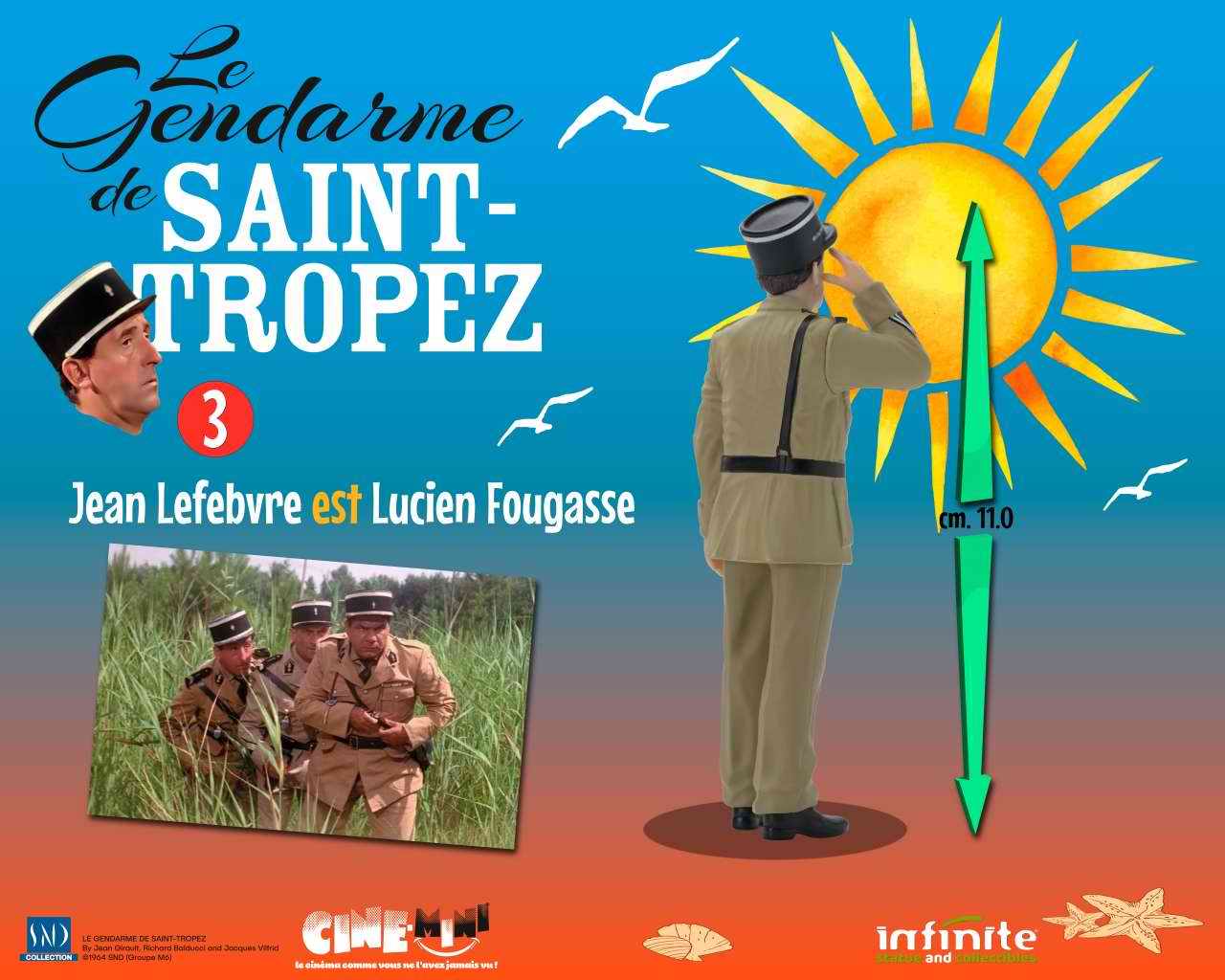 Figurine Le Gendarme De Saint-Tropez Jean Lefebvre Gendarme Lucien Fougasse