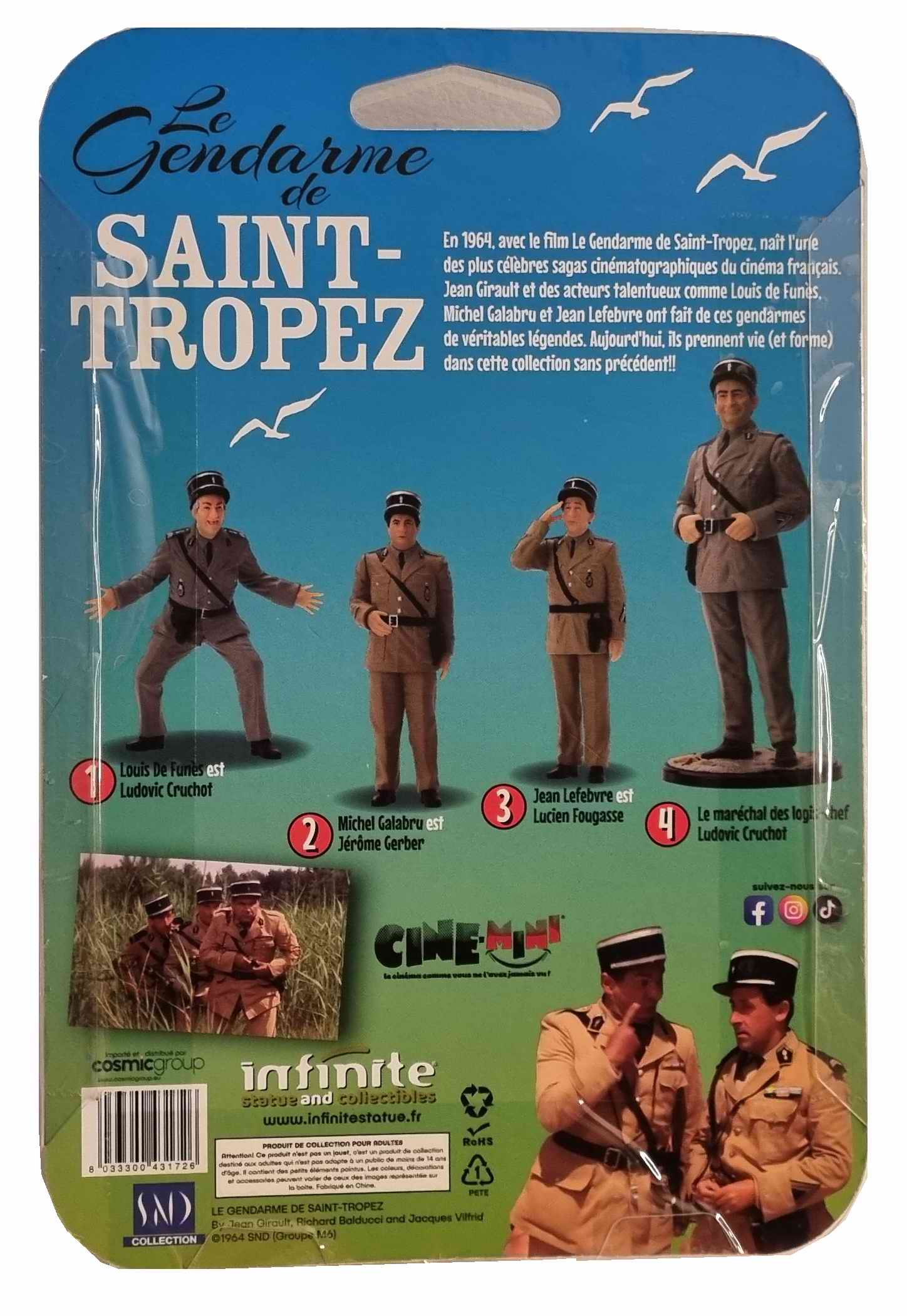 Figurine Le Gendarme De Saint-Tropez Jean Lefebvre Gendarme Lucien Fougasse
