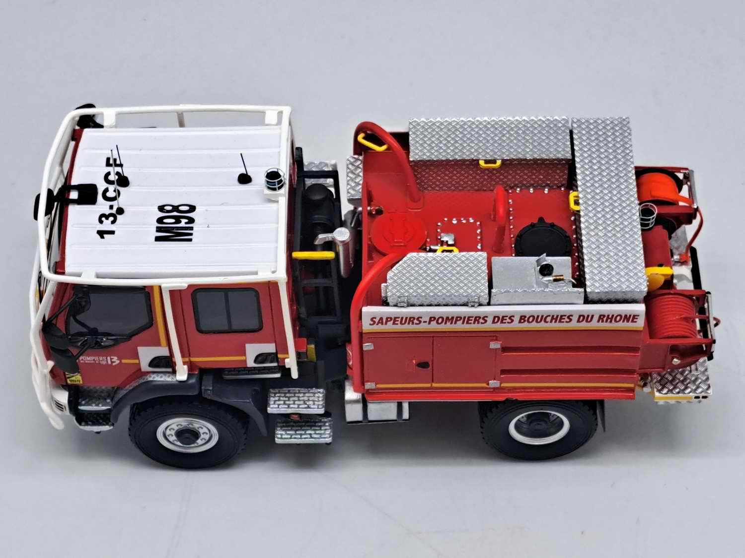 Miniature Camion de Sapeurs Pompiers RENAULT D14CCFM 4000 Gimaex SDI13 Bouches du Rhône 1/43 Alerte