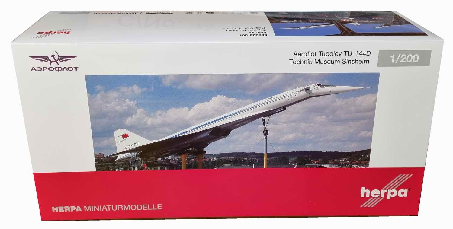 Maquette Avion Tupolev TU144D CCCP-77112 Herpa 1/200
