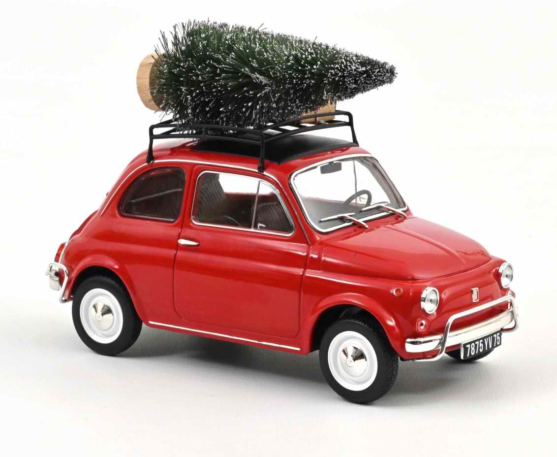 Voiture de collection FIAT500 L Rouge Noël 1/18 Norev