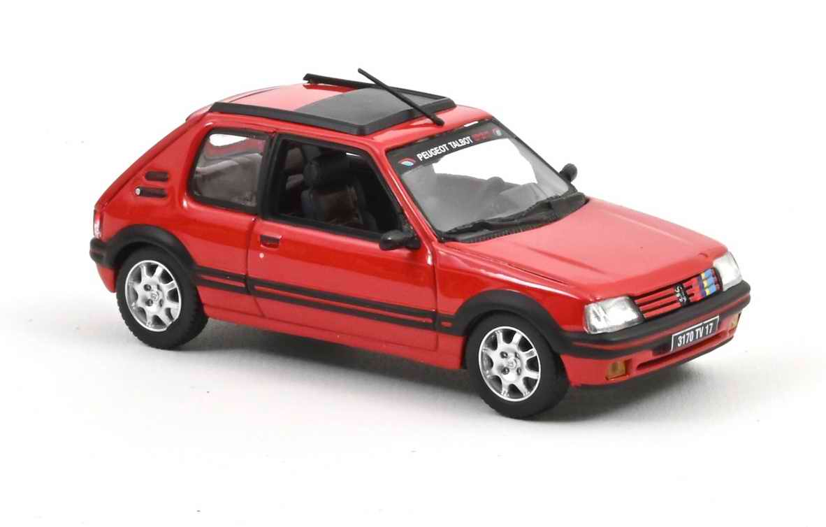 Voiture miniature en métal PEUGEOT 205GTI 1.9 Rouge Vallelunga avec déco PTS Norev 1/43