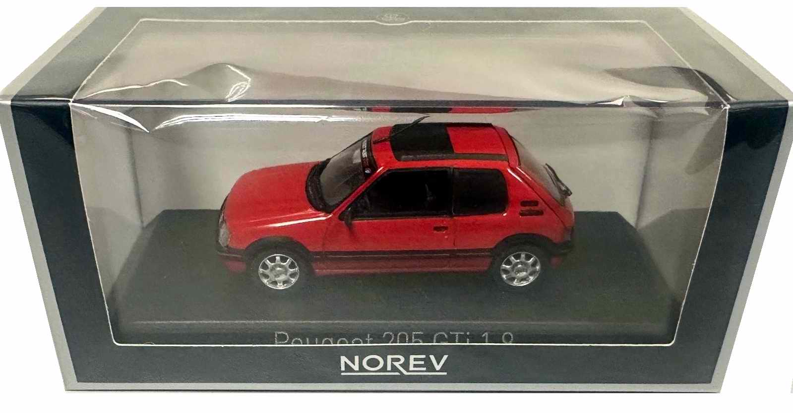 Voiture miniature en métal PEUGEOT205 GTI 1.9 Rouge Vallelunga avec déco PTS Norev 1/43