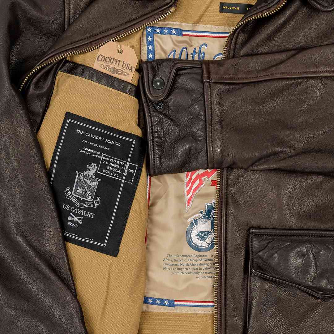 Veste De Tankiste Cuir Commandant De Division COCKPIT - AVIREX