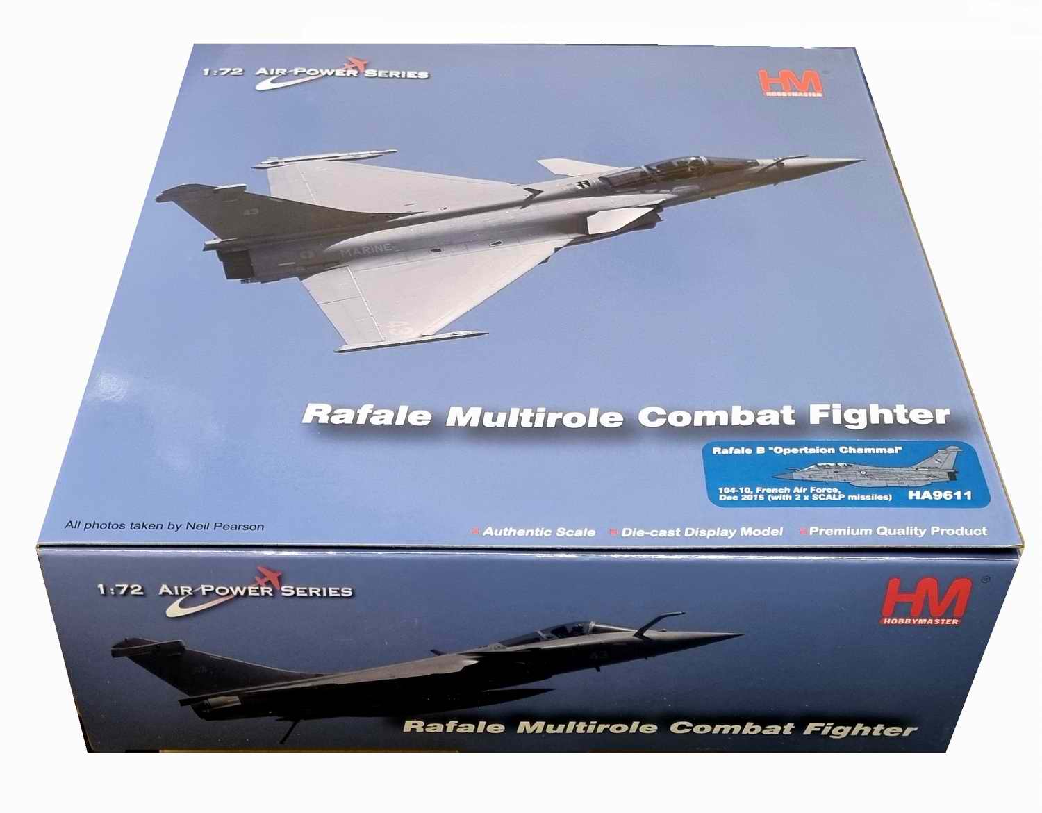 Maquette Avion de chasse RAFALE B Escadron de Chasse 3/30 Lorraine 2015 Missiles SCALP 1/72 Métal