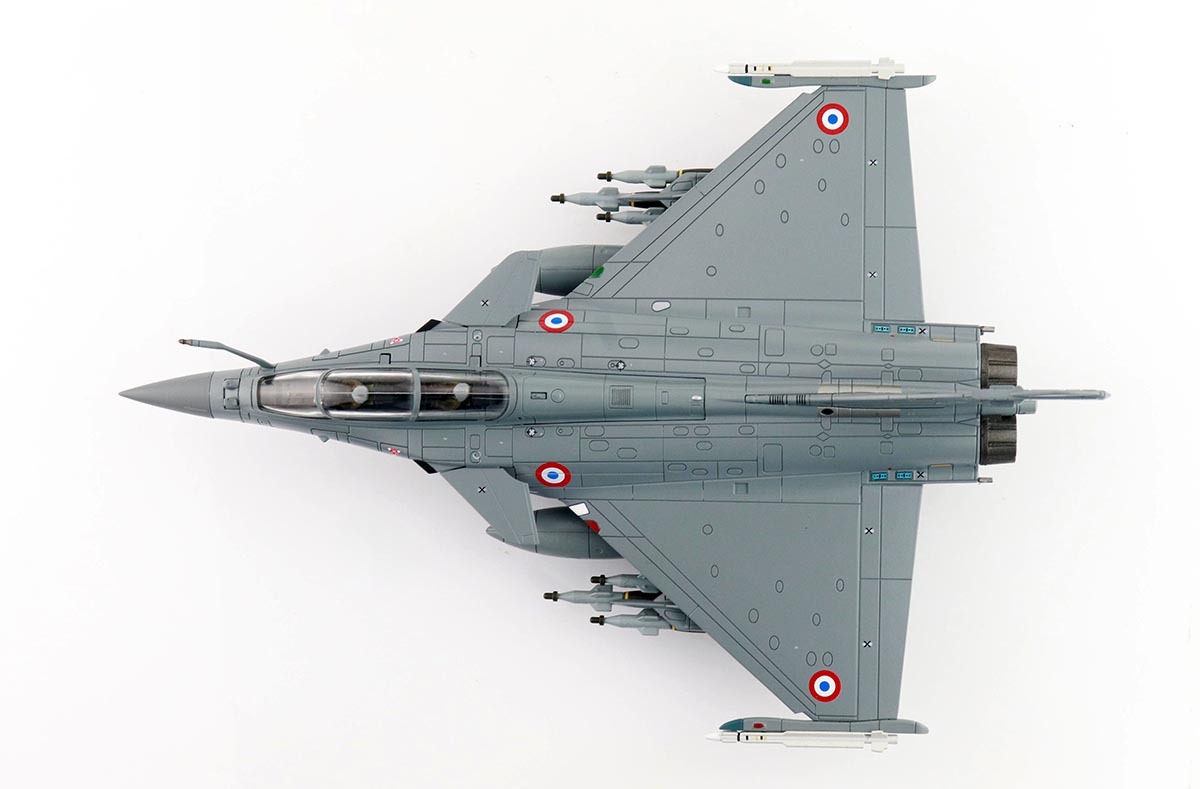 Maquette Avion de chasse RAFALE B Escadron de Chasse 3/30 Lorraine 2015 Missiles SCALP Opération Chammal 1/72 Métal