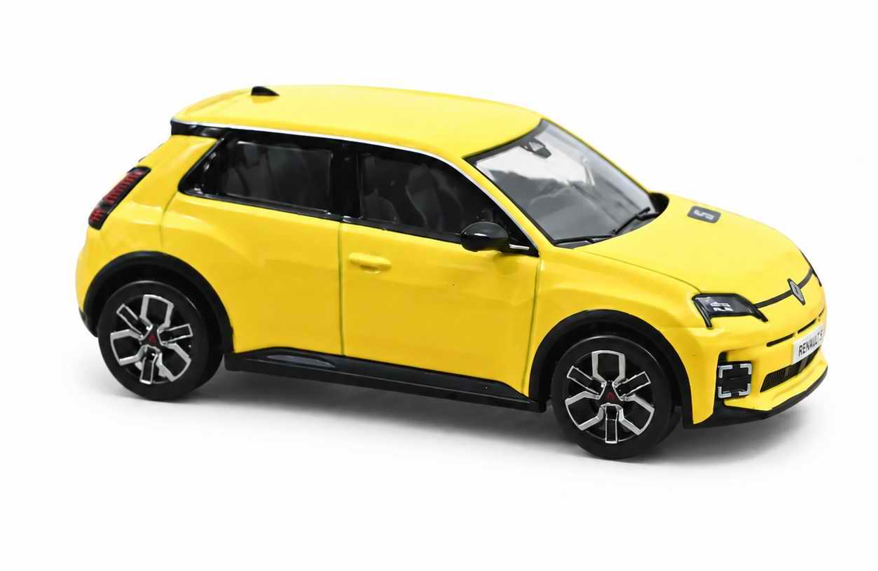 Voiture miniature RENAULT5 R5 ETech 100% Electrique 2024 Jaune Pop 1/43